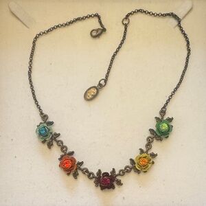 Michal Negrin Colorful Floral Necklace